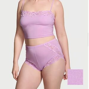 Modal Soft & Lace Trim Straight-Neck Cami Set